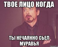 твое лицо когда ты нечаянно сьел муравья