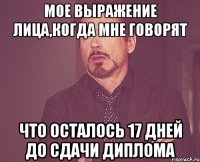 мое выражение лица,когда мне говорят что осталось 17 дней до сдачи диплома