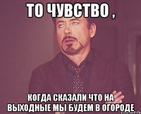 то чувство , когда сказали что на выходные мы будем в огороде