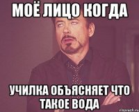 моё лицо когда училка объясняет что такое вода