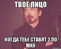 твоё лицо когда тебе ставят 2 по мхк