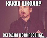 какая школа? сегодня воскресенье..