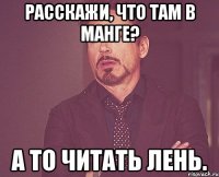 расскажи, что там в манге? а то читать лень.