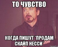 то чувство когда пишут *продам скайп несси*