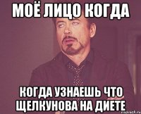 моё лицо когда когда узнаешь что щелкунова на диете