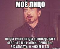 моё лицо когда тупая пизда выкладывает себе на стену: мемы, приколы, результаты о хоккее и т.д.