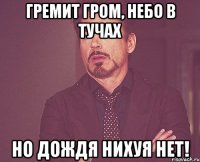 гремит гром, небо в тучах но дождя нихуя нет!