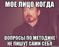 мое лицо когда вопросы по методике не пишут сами себя