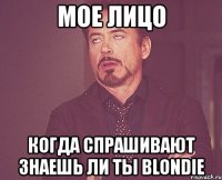 мое лицо когда спрашивают знаешь ли ты blondie