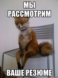 мы рассмотрим ваше резюме