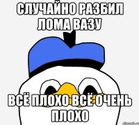 случайно разбил лома вазу всё плохо всё очень плохо