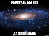 обосрать бы все да жопа мала