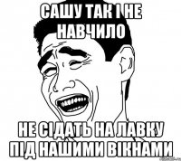 сашу так і не навчило не сідать на лавку під нашими вікнами