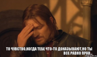 То чувство,когда тебе что-то доказывают,но ты все равно прав...