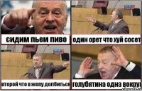 сидим пьем пиво один орет что хуй сосет второй что в жопу долбиться голубятина одна вокруг