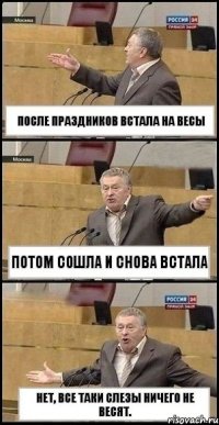 После праздников встала на весы Потом сошла и снова встала Нет, все таки слезы ничего не весят.