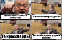 Пришел значит на работу в лабораторию Этот сканворды разгадывает Те кроссворды Я чё в лаборатории эрудитов работаю?