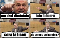 ma skol diminiata tata la lucru sora la liceu da compu cui ramine ?