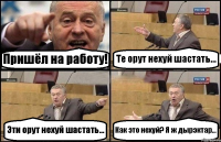 Пришёл на работу! Те орут нехуй шастать... Эти орут нехуй шастать... Как это нехуй? Я ж дырэктар...