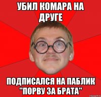 убил комара на друге подписался на паблик "порву за брата"