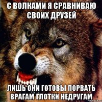 с волками я сравниваю своих друзей лишь они готовы порвать врагам глотки недругам