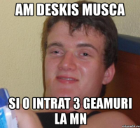 am deskis musca si o intrat 3 geamuri la mn