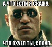 а что если я скажу, что охуел ты, слоуп