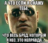 а что если я скажу тебе, что весь бред, который я нес, это неправда