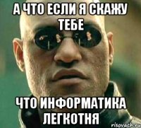 а что если я скажу тебе что информатика легкотня