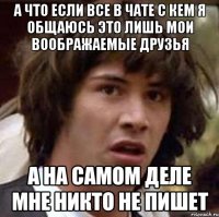 а что если все в чате с кем я общаюсь это лишь мои воображаемые друзья а на самом деле мне никто не пишет