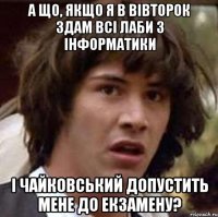 а що, якщо я в вівторок здам всі лаби з інформатики і чайковський допустить мене до екзамену?