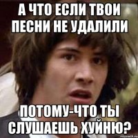 а что если твои песни не удалили потому-что ты слушаешь хуйню?