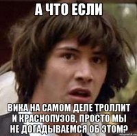 а что если вика на самом деле троллит и краснопузов, просто мы не догадываемся об этом?