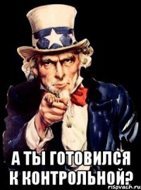  а ты готовился к контрольной?