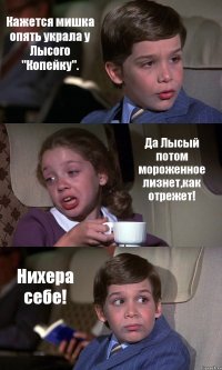 Кажется мишка опять украла у Лысого "Копейку". Да Лысый потом мороженное лизнет,как отрежет! Нихера себе!