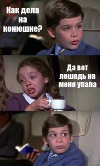 Как дела на конюшне? Да вот лошадь на меня упала 