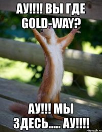 ау!!! вы где gold-way? ау!!! мы здесь..... ау!!!