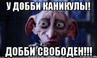 у добби каникулы! добби свободен!!!