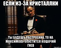 если из-за кристаллки ты будешь растроенна, то на максимову опустится кошачий гнев