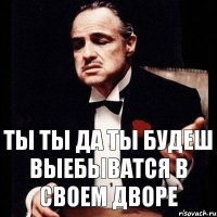 ты ты да ты будеш выебыватся в своем дворе