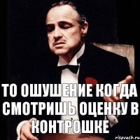 то ошушение когда смотришь оценку в контрошке