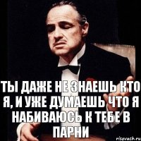 Ты даже не знаешь кто я, и уже думаешь что я набиваюсь к тебе в парни