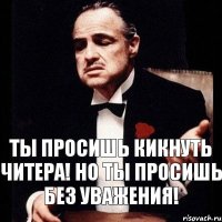 Ты просишь кикнуть читера! Но ты просишь без уважения!