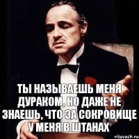 Ты называешь меня дураком, но даже не знаешь, что за сокровище у меня в штанах