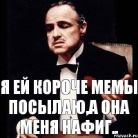 Я ей короче мемы посылаю,а она меня нафиг..