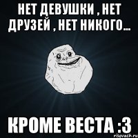 нет девушки , нет друзей , нет никого... кроме веста :3