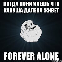 когда понимаешь что капуша далеко живет forever alone