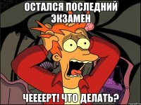 остался последний экзамен чеееерт! что делать?