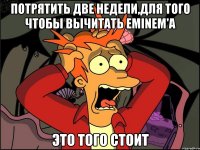 потрятить две недели,для того чтобы вычитать eminem'a это того стоит