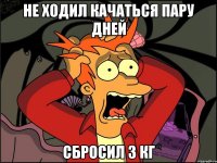 не ходил качаться пару дней сбросил 3 кг